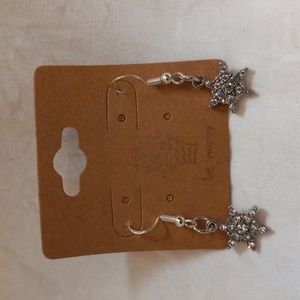 NWT Sparkly Snowflake Earrings Sterling Silver